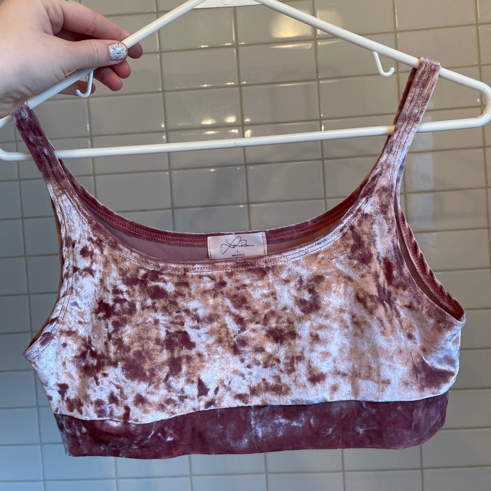 Laina Rauma Baby Pink Velvet Bra Top